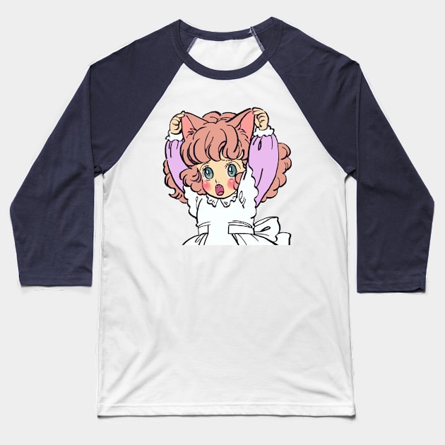 I draw pink pastel chibi neko / the star of cottonland cat girl Baseball T-Shirt by mudwizard